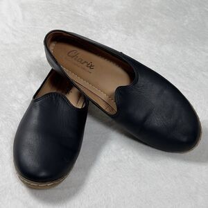 Charix Slip On Loafers Flat Shoes Womes Sz  41 US 9.5/10 Black Leather Comfort